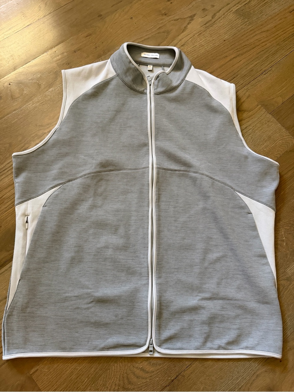 Peter Millar Gale Gray XL Vista Hybrid Full-Zip golf Vest $165